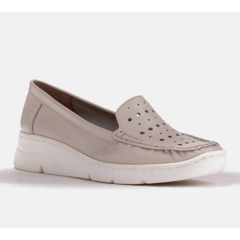 Radoskór Bekväma skinnsoffor med perforering beige 1