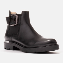 Marco Shoes Chelsea boots med dekorativt spänne svart 1