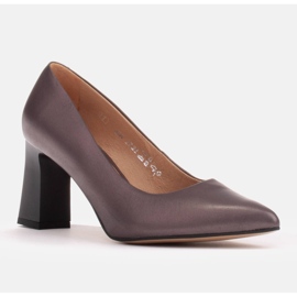 Marco Shoes Eleganta dampumps i läder brun 1
