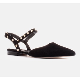 Marco Shoes Svarta sandaler med nitar 1