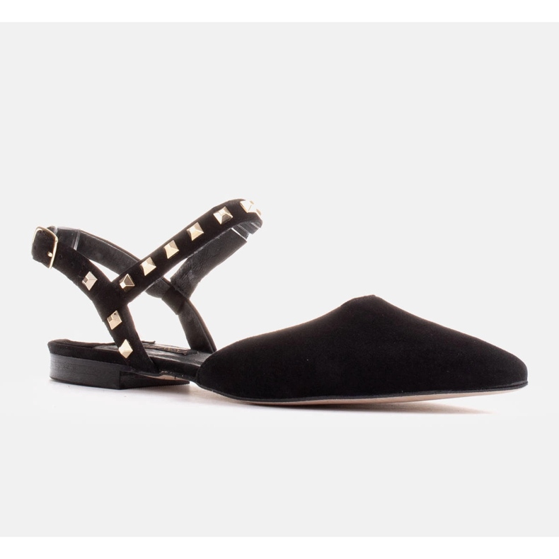 Marco Shoes Svarta sandaler med nitar 1