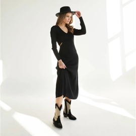 Marco Shoes Cowboystövlar i kombination med mocka och tyg svart 1