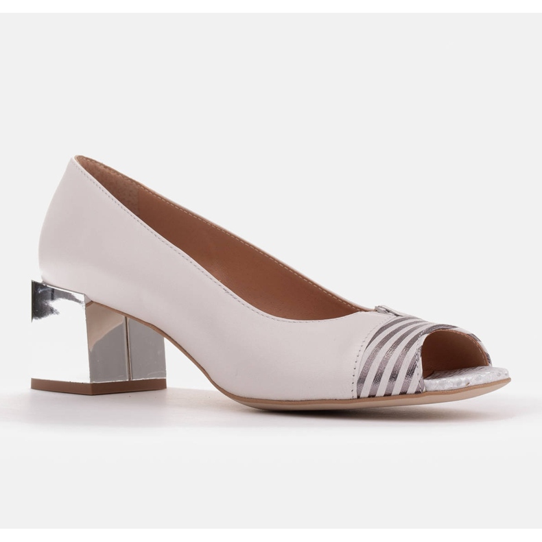 Marco Shoes Pumps med metallisk häl vit mångfärgad silver- 1