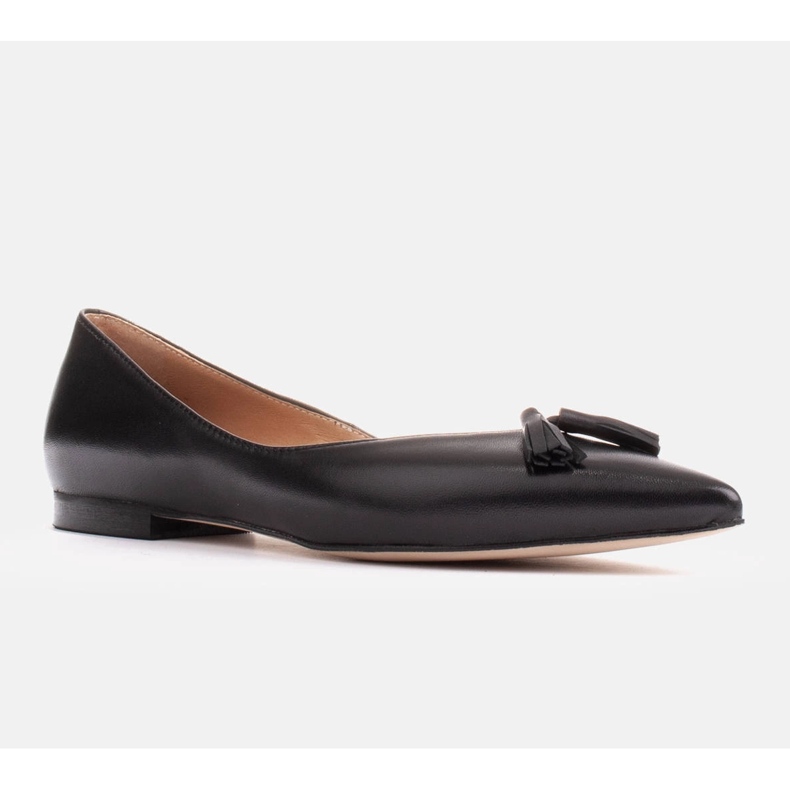 Marco Shoes Skinnballerinor med dekorativa fransar svart 1