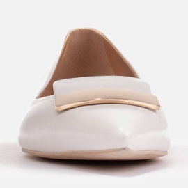 Marco Shoes Ballerinor med dekorativ tunga vit 1