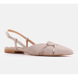 Marco Shoes Sandaler av mocka och transparent material beige 1