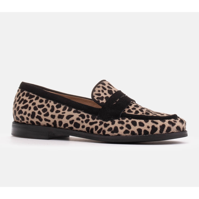 Marco Shoes Loafers, naturligt läder med hår 2231P-1283-041-1 beige svart 1