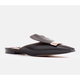 Marco Shoes Tofflor i naturligt läder svart 1