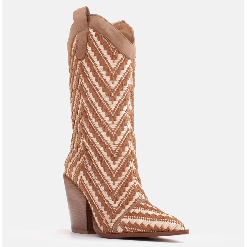 Marco Shoes Brunbeige cowboystövlar 1