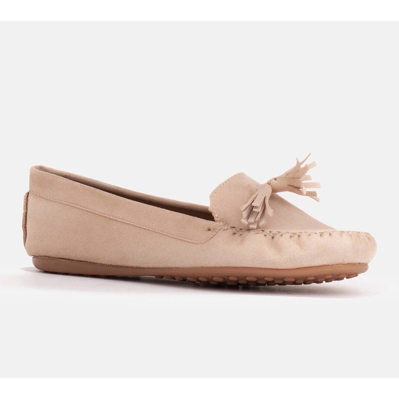 Marco Shoes Ballerinamockasin i beige mocka 1