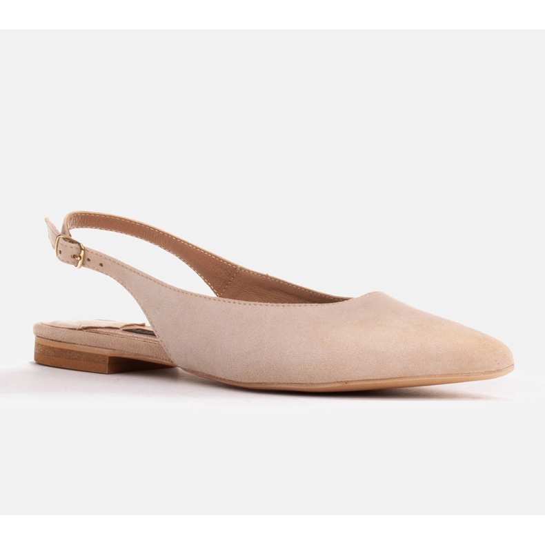 Marco Shoes Beige sandaler i naturlig mocka 1