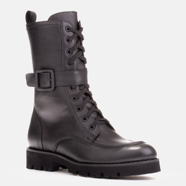 Marco Shoes Stövlar i fullnarv läder svart 1