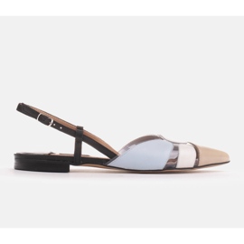 Marco Shoes Färgglada sandaler med transparent material beige svart blå 1