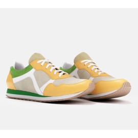 Marco Shoes Sneakers i kombination och läder och mocka beige 2