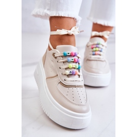 PS1 Knytna sportskor för kvinnor Sneakers Vita och Rosa Manila 1