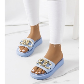 Blå tofflor med Bragg-kedja 1