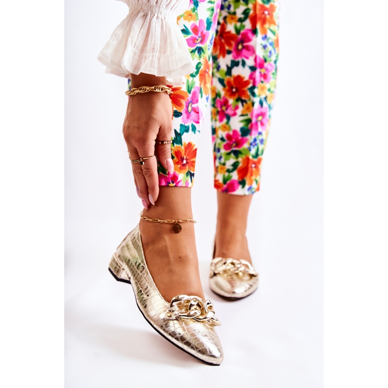 PA2 Läderlackerade Snake Pumps Golden Elissabeth gyllene 1