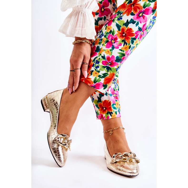 PA2 Läderlackerade Snake Pumps Golden Elissabeth gyllene 2