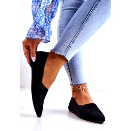 LU BOO Genombrutna ballerinor för damer Slip-on Svart Rosario 3