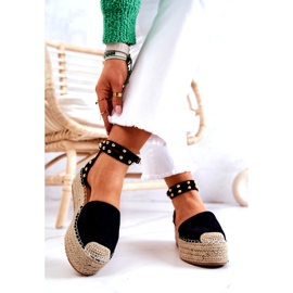 FB2 Svarta Lillian Espadrilles sandaler med strålar 3