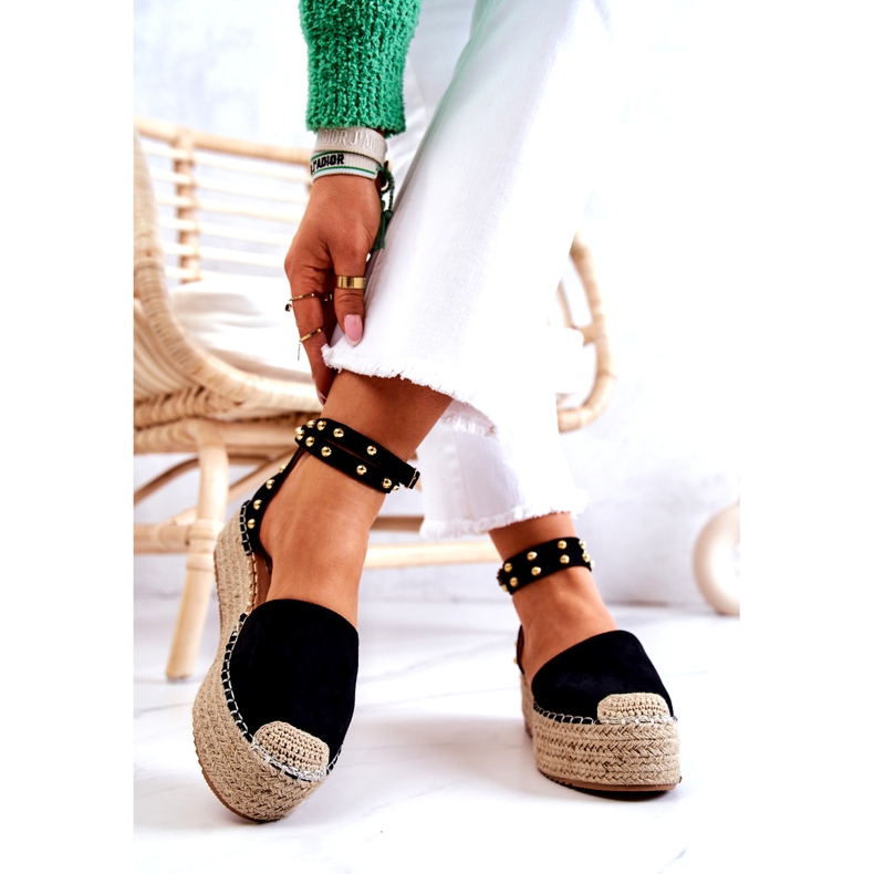 FB2 Svarta Lillian Espadrilles sandaler med strålar 3