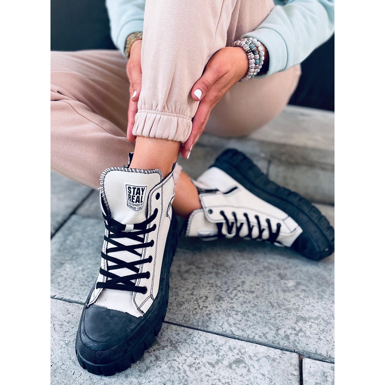 Kaya BEIGE / SVART high-top sneakers 2