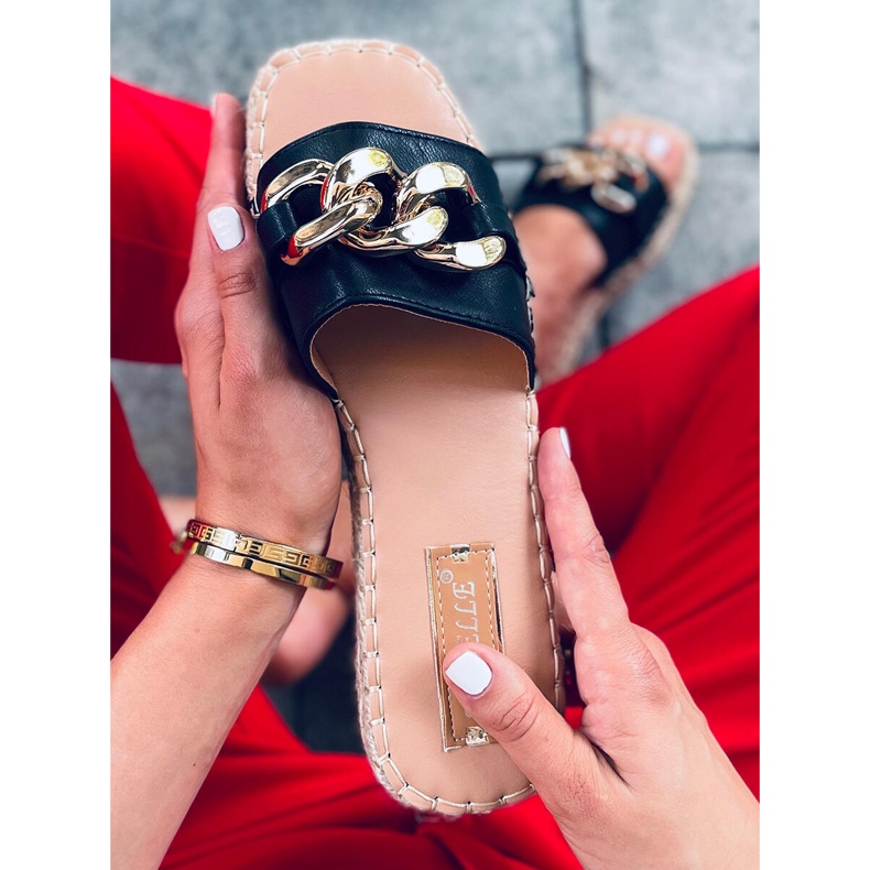 Espadrillos med Doria Black kedja svart 1