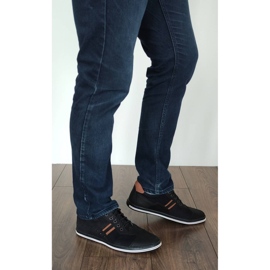 Polbut Casual herrskor 1801P svart nubuck / kamel brun 5