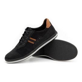 Polbut Casual herrskor 1801P svart nubuck / kamel brun 2