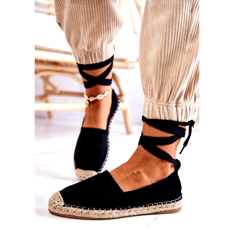 FB1 Ismanne Black Mocka Espadrilles bundna svart 2