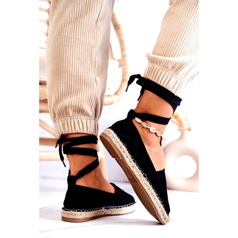 FB1 Ismanne Black Mocka Espadrilles bundna svart 5