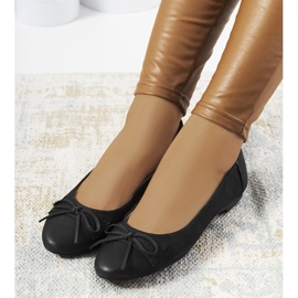 Mattsvarta ballerinor med Morgana rosett 1