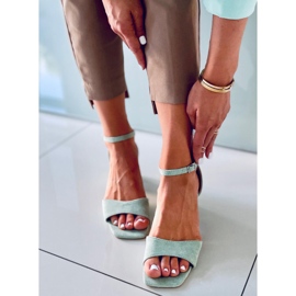 Grön mocka högklackade sandaler för kvinnor 1