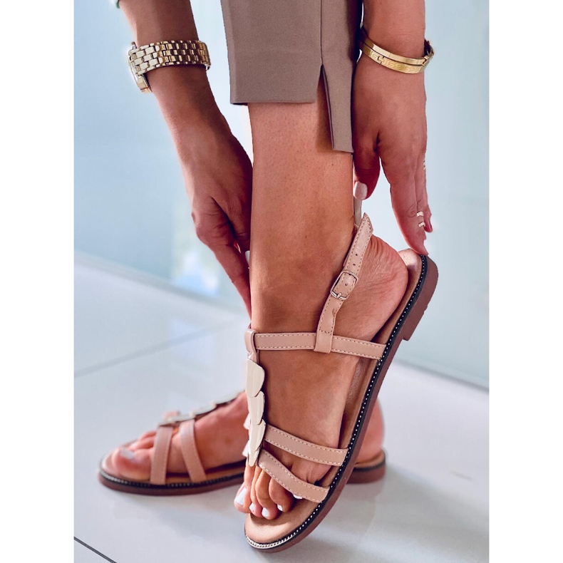 Hermine Nude damsandaler beige gyllene 2