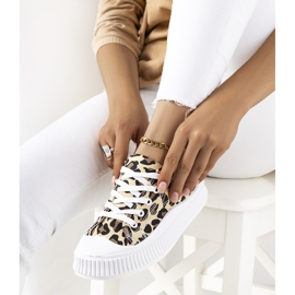 Beige sneakers på Chovka-plattformen brun svart 1