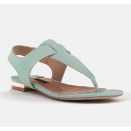 Marco Shoes Sandaler i naturläder i mintfärg grön 1