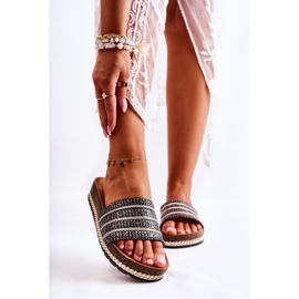 S.Barski Klassiska tofflor för kvinnor med kedja Black Maddy svart 2