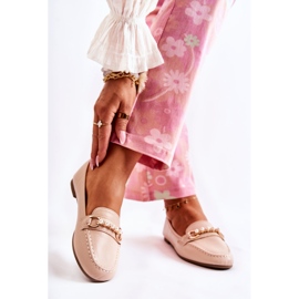 PG1 Dam Loafers med dekorativa pärlor Beige Sergia 2