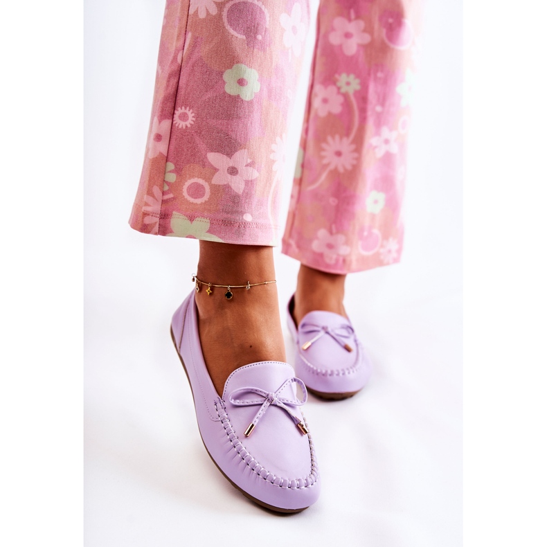 PG1 Dam Loafers med rosett Violett Aurila purpur 1