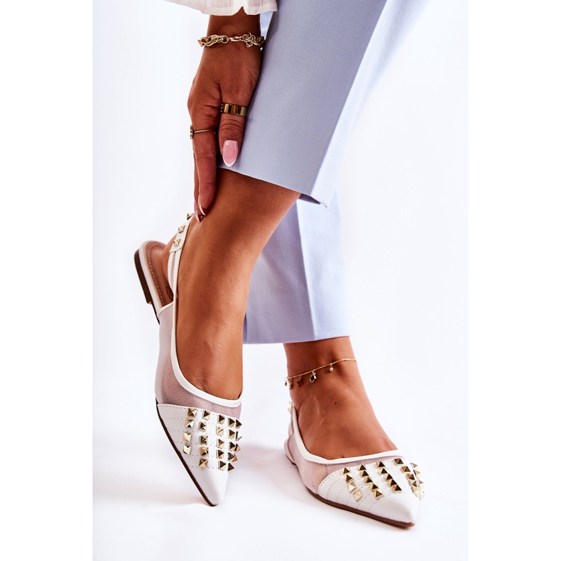 Ballerinor för kvinnor med dubbar Vita Kinley 2