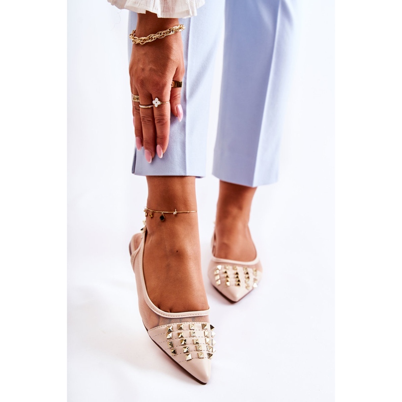 Damballerinor med nitar Beige Kinley 1