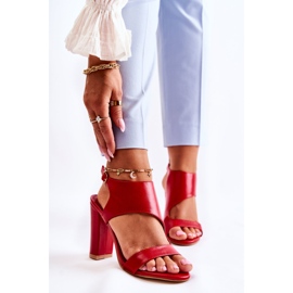 Röda Maronni Sandaler med Scoop Neck 1