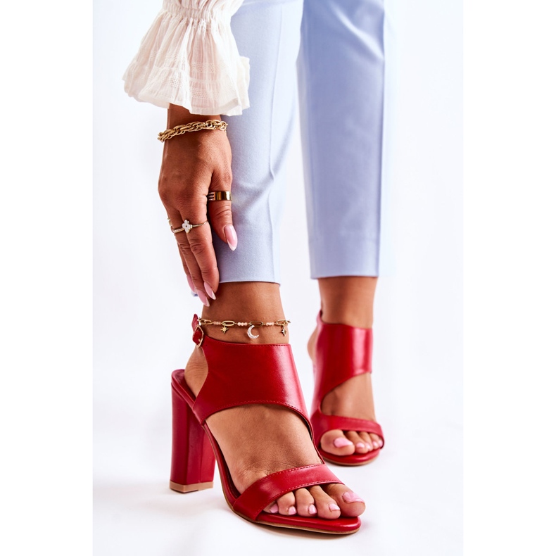 Röda Maronni Sandaler med Scoop Neck 1