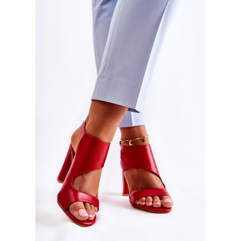 Röda Maronni Sandaler med Scoop Neck 2