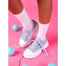 SHELOVET Blå Sneakers På Plattformen 1