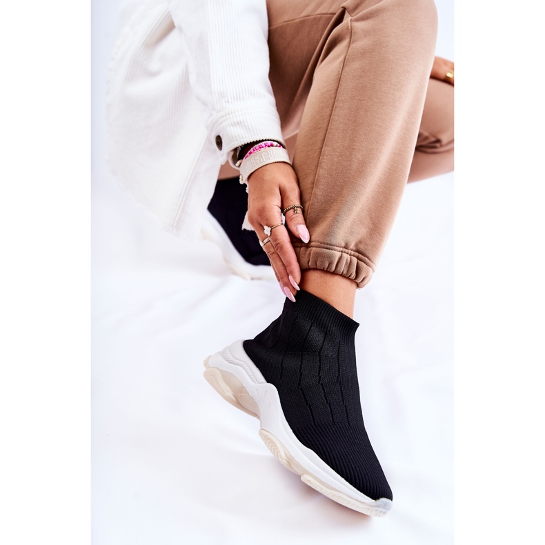 Höga sportskor i tyg för kvinnor, svart Nolly 2