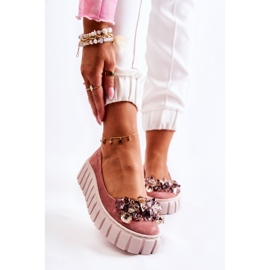 PA2 Mocka Ballerinas På Plattformen Med Rosa Ladette Ornament 1