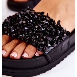 Flip-flops för kvinnor med dekorationer, svart 4