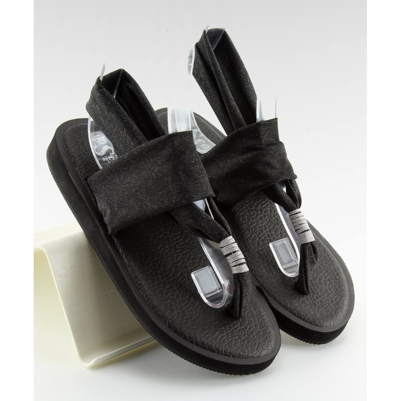 Svarta bomullssandaler DD81P 2