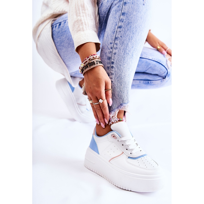 PS1 Knytna sportskor dam Sneakers vit och blå Manila 2